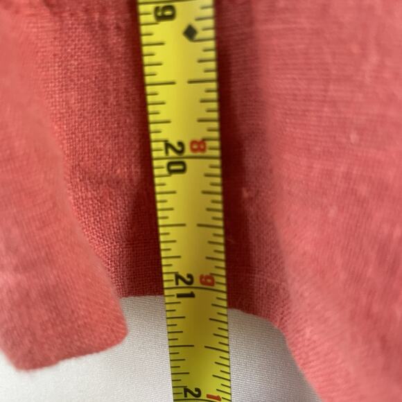 NWT Willow 100% Linen Button Shirt Coral Red Boxy Fit Minimalist Top Size M - Picture 8 of 9